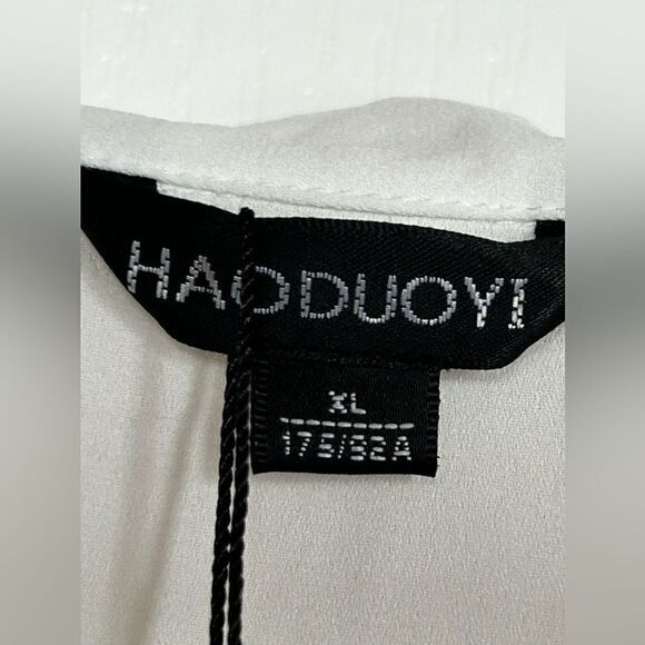 HaoDuoYi blouse women’s XL button down top black‎ white NWT - Picture 4 of 13